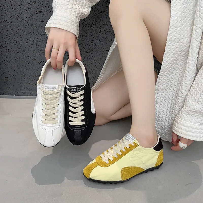 

CICIYANG, немецкие тренировочные туфли, женские кроссовки, новинка 2025, женские кроссовки на плоской подошве со шнуровкой в стиле ретро, большой размер, женская обувь Forrest Gump