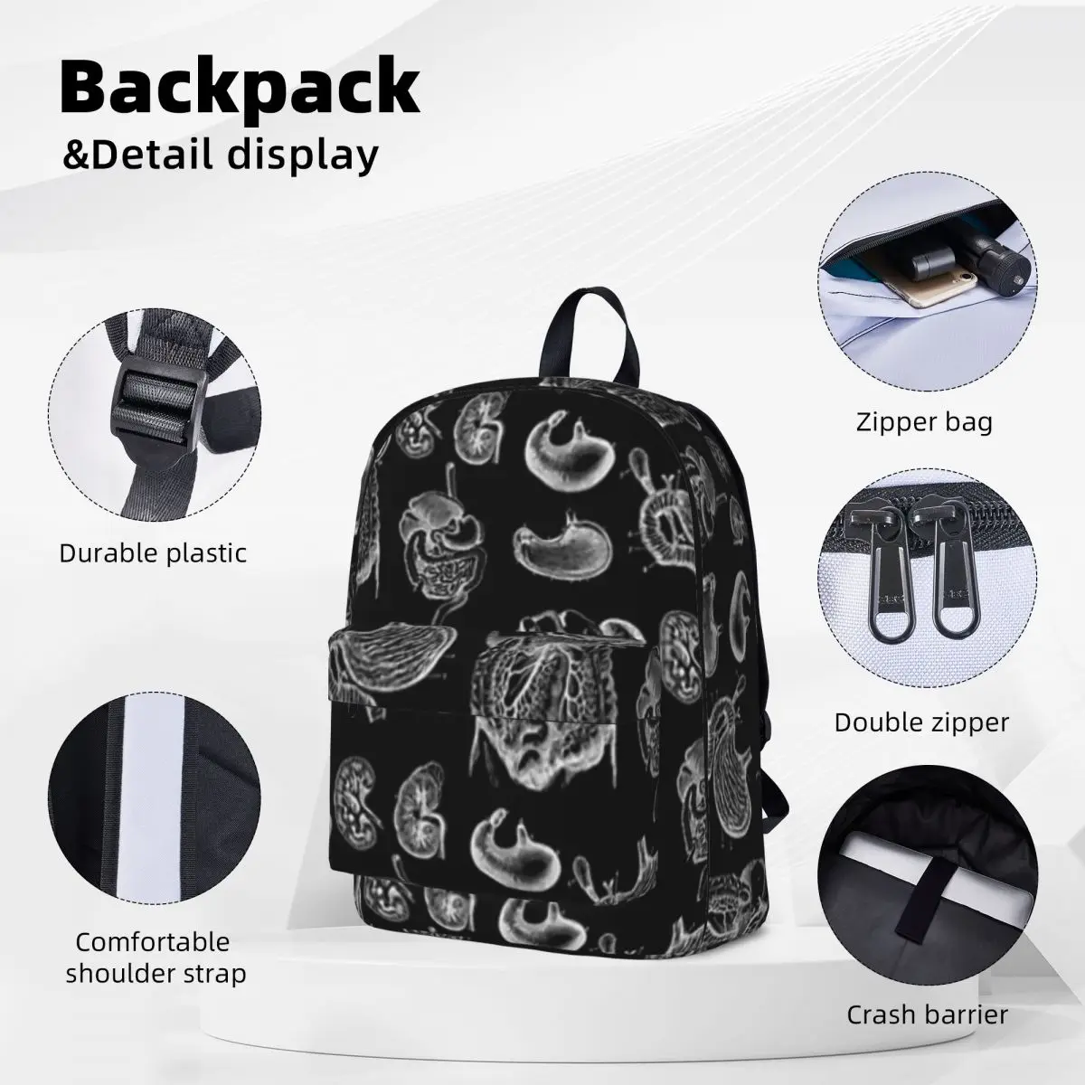 Vintage Human Anatomy Backpacks Boys Girls Bookbag Children School Bag Cartoon Kids Rucksack Laptop Rucksack Shoulder Bag