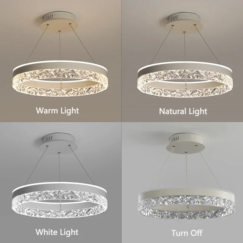 Lustres LED modernos para decoração de casa, luminária, sala de estar, sala de jantar, quarto, cozinha, lâmpada suspensa circular