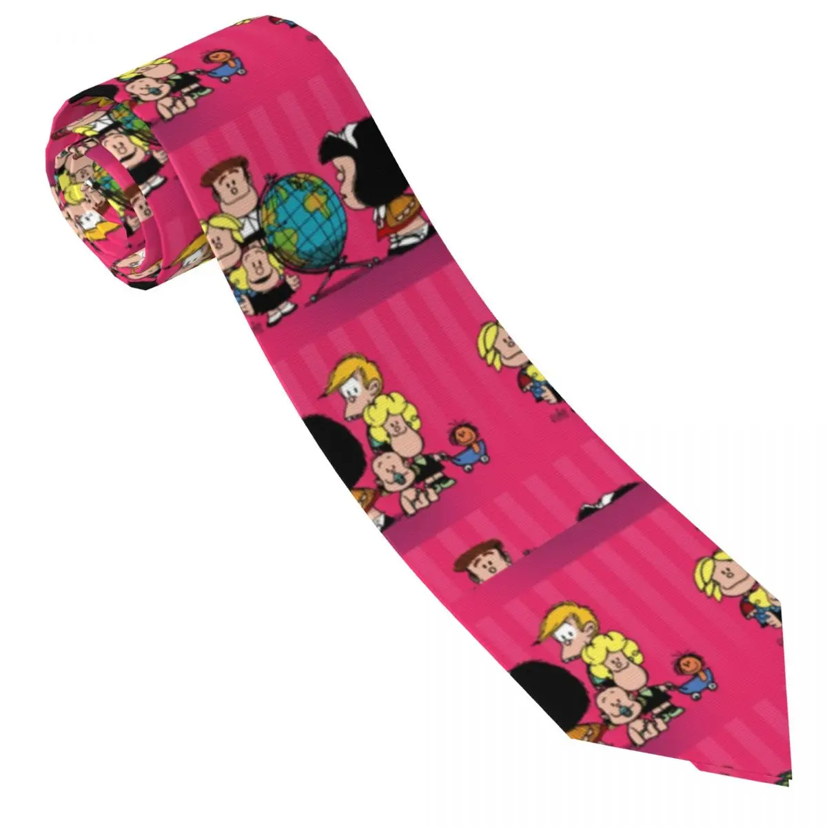 Custom Mens Funny Mafalda Frieds Neck Ties Argentina Quino Comic Fashion Tie For Banquet