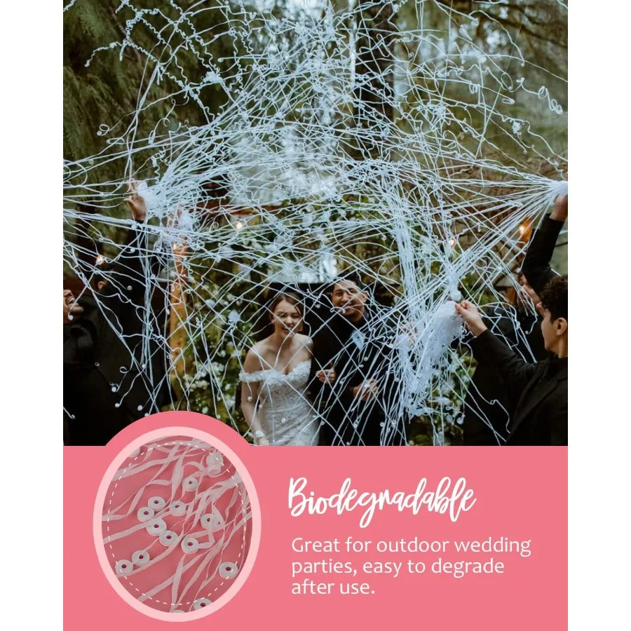 BATTIFE 10 عبوات من قصاصات الورق البيضاء اليدوية بدون فوضى من الورق للاحتفالات في حفلات أعياد الميلاد وحفلات الزفاف #6