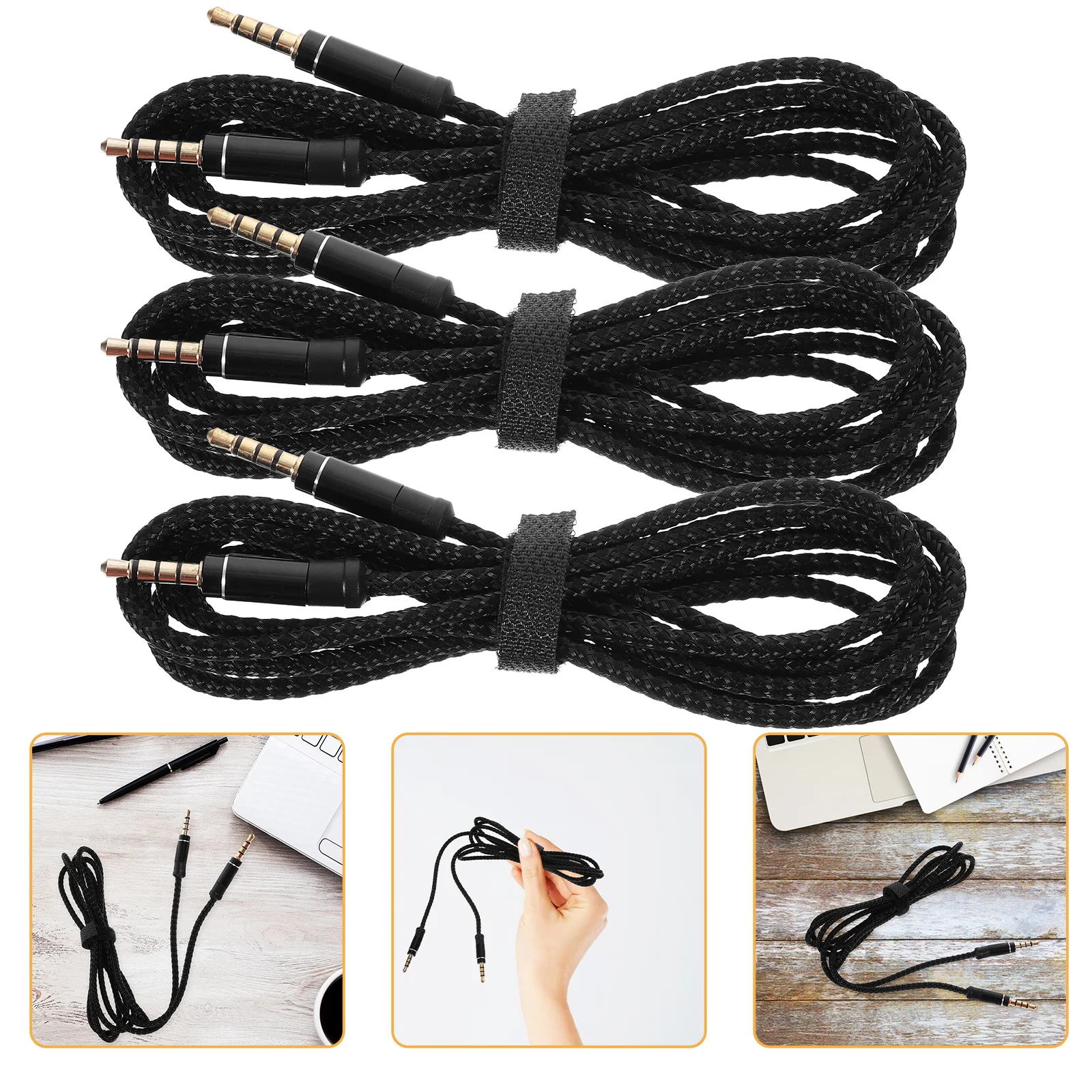 

4 Pcs Stereo Jack Cable Computer Audio Monster Aux Cord Extension Headphone Auxiliary Speaker Wire
