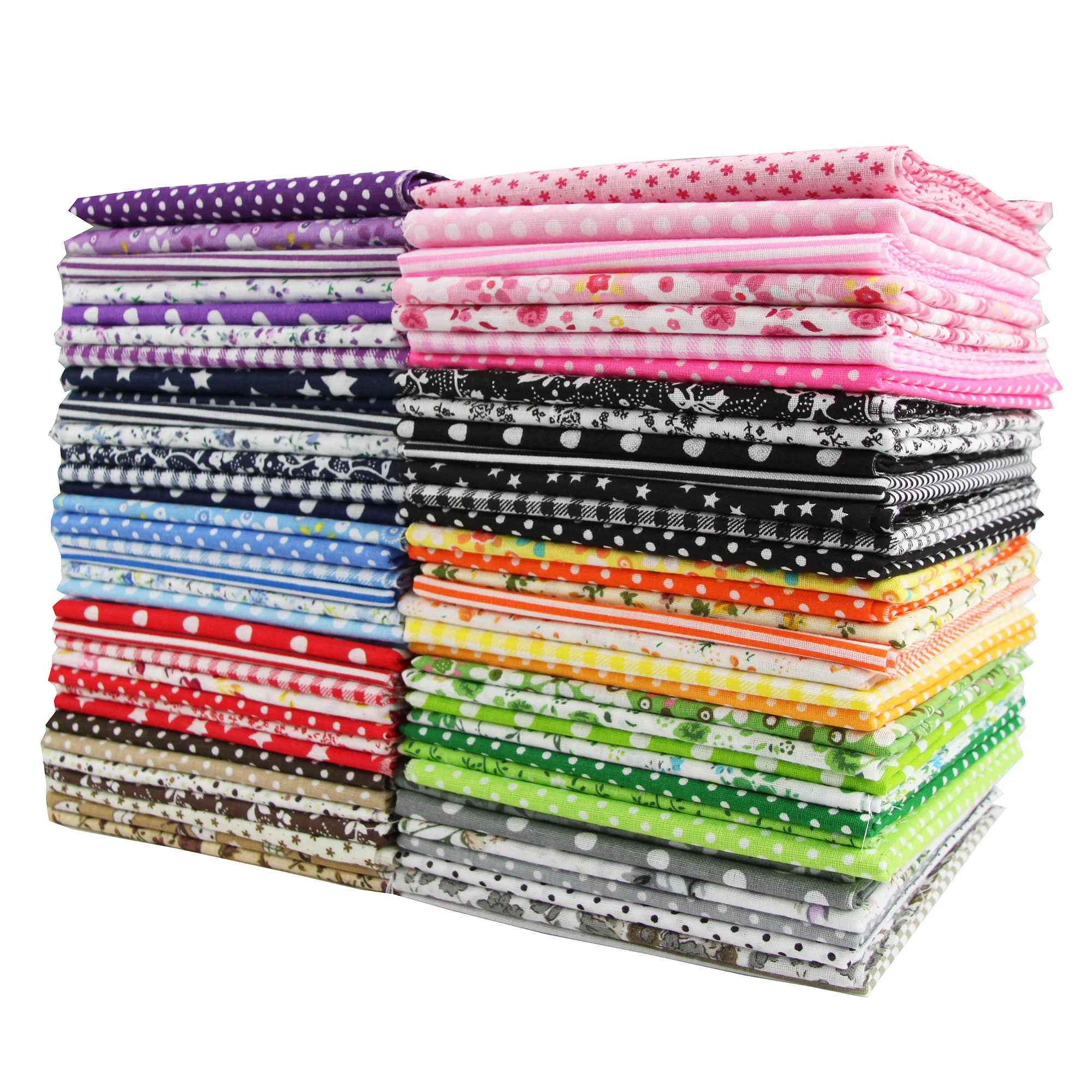 7PCS 25 x 25cm/50 x 50cm Squares Cotton Craft Fabric Cloths for DIY Bundle Patchwork Quilting Sewing Scrapbooking Artcraft