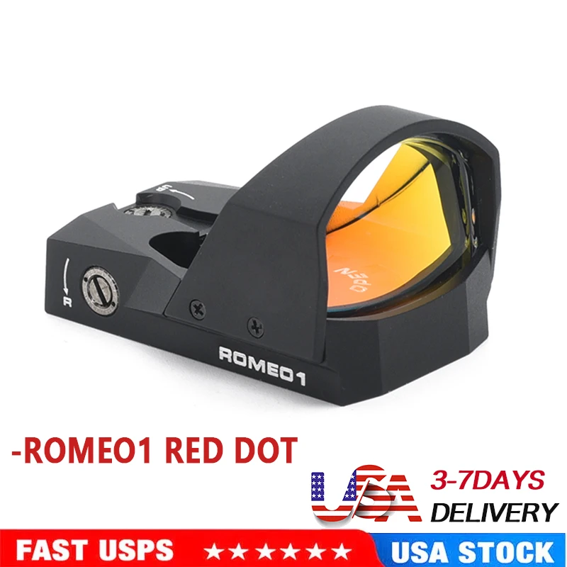 Tactical ROMEO1 1X30MM 3MOA Red Dot Sight Open Reflex Sights with MOTAC Function For Hunting Wargame with Original Markings