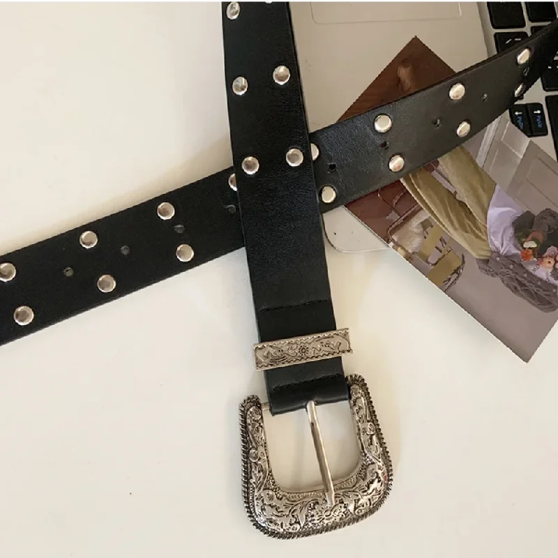 Luxe designer goth Riemen y2k Gothic voor vrouw Zware Retro Klinknagel Mode Persoonlijkheid HighEnd Met Jeans Nieuwe Riem Trend man riem