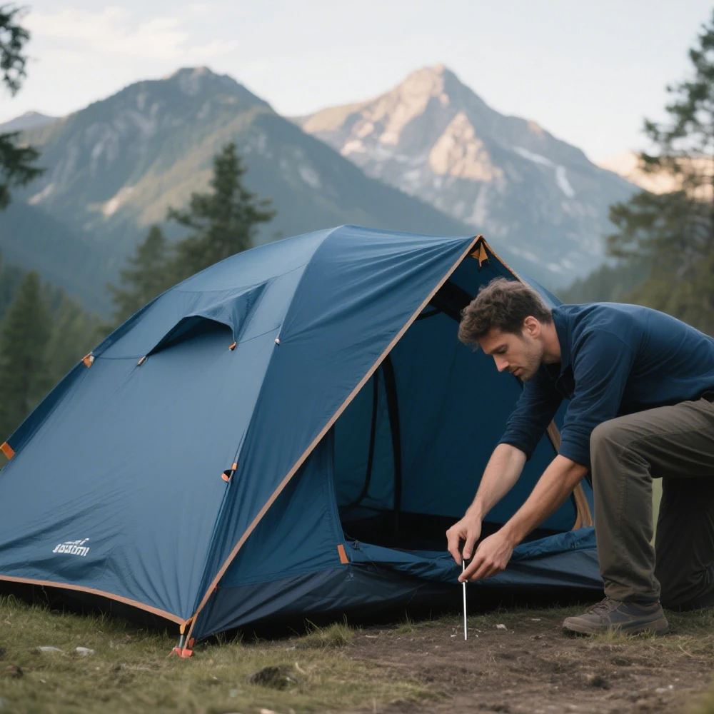 STLF Factory Maßgeschneidertes leichtes Campingzelt aus Polyesterfaser, bequem, 1–2 Personen Kapazität, Großhandelspreis für den Außenbereich