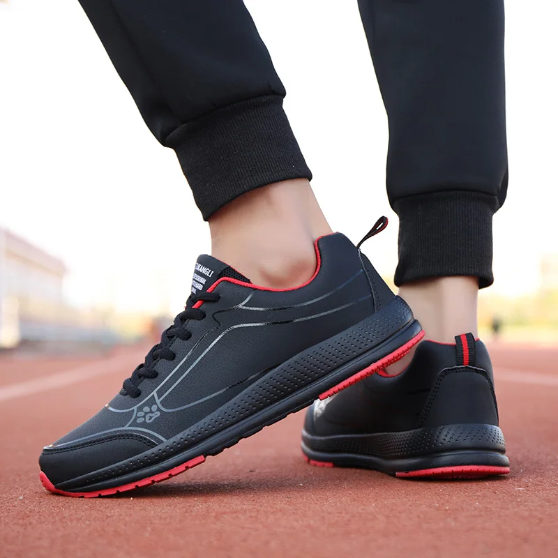 

Comfortable High-Quality Summer Men's Sneakers Breathable Leather Running Shoes for Men Sporty Tennis Style 38-45 Size Range