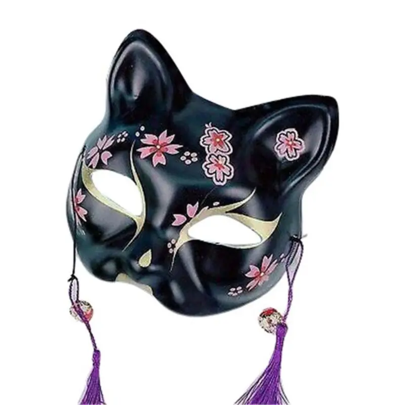 Japanese Kitsune Inu Boku Fox Cat Cute Cosplay Half Mask Masquerade Christmas Cosplay Props Party Neko Mask Animation Outfits