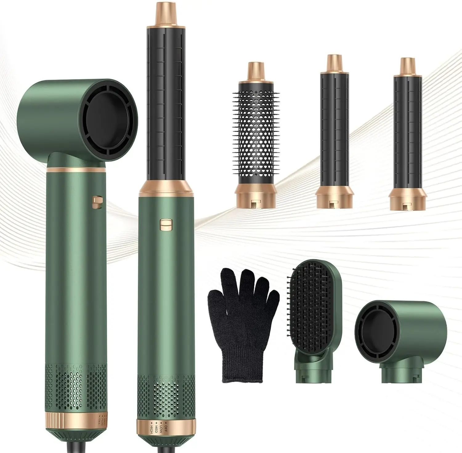 

5-in-1 Hair Dryer Brush Set with Negative Ion, Hot Air Styler for Straightening Curling Drying Smoothing, Perfect Gift