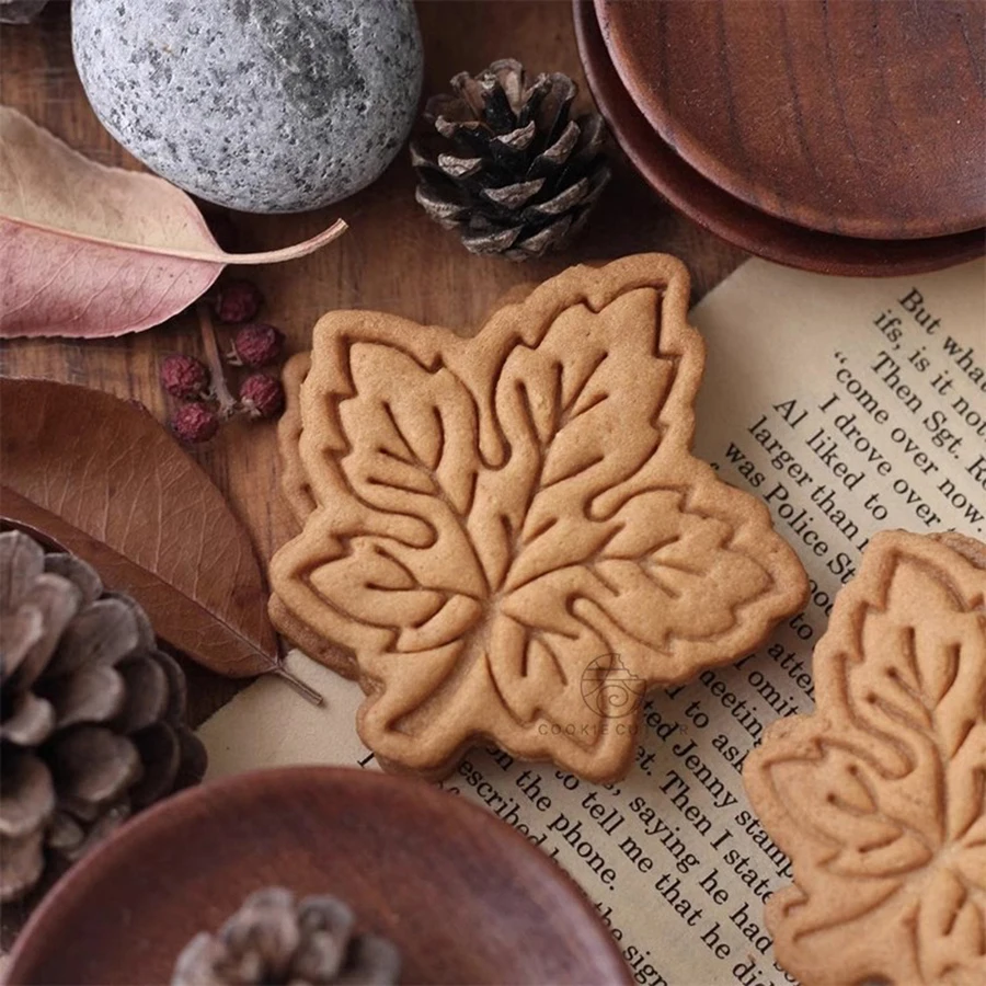 Autumn Pastry Pressed Mold Maple Leaf Shape Cookie Cutter Botany Biscuit Stamp 3D Baking Tool  Accessories DIY Cake Kitchenware