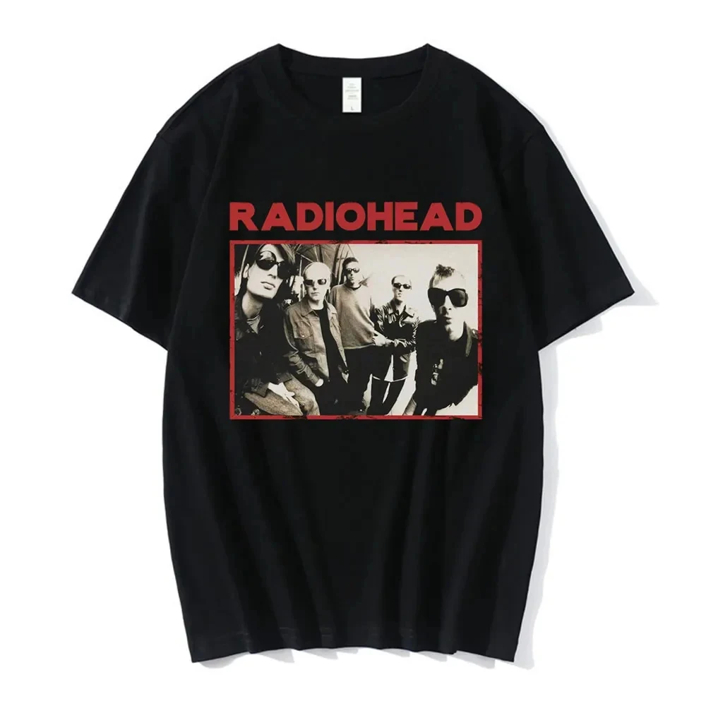 Camiseta Vintage Clássica do Radiohead para Homens, Camisetas da Turnê na América do Norte, Camiseta de Rock para Mulheres, Camisetas Hombre Hip Hop Casual