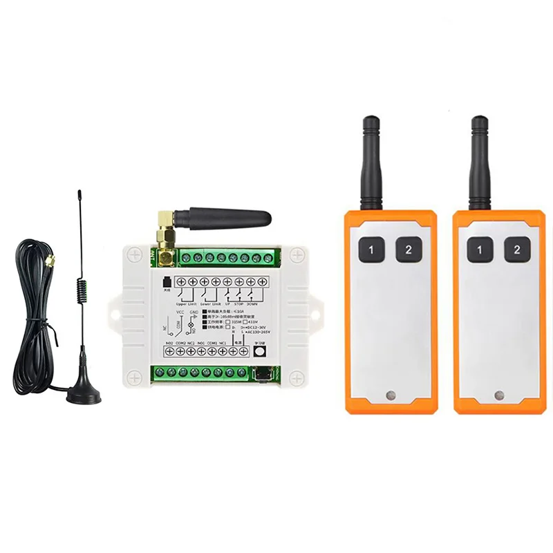 DC 12V 24V 36V 2CH RF Wireless Remote Control Switch Radio Receiver With 2000M Long Distance Remote controller Suckers antenna