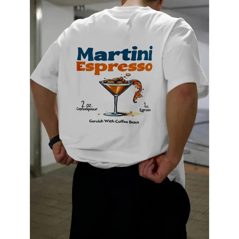 

Мужская футболка White Martini Espresso Cocktail Design с принтом, хлопок высокого качества, 180 г