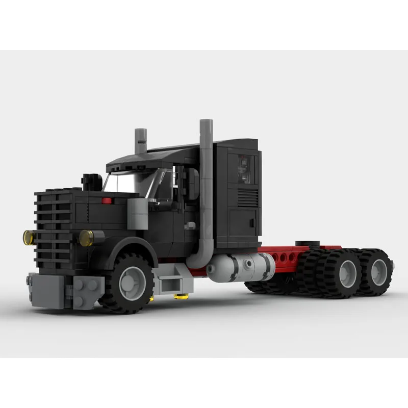 

MOC-161859 New Classic Black Freight Semi-Trailer Truck Building Block Model 389 Parts Boys' Children's Birthday Toy Gift