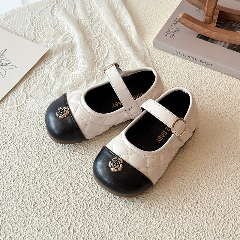 Neue, niedliche Mary-Jane-Schuhe für kleine Mädchen, mit gesteppter Zehenkappe, in Gold-Rosé, leicht, Prinzessinnen-Schuhe für Partys, Hochzeiten und den täglichen Gebrauch. – Detail 5