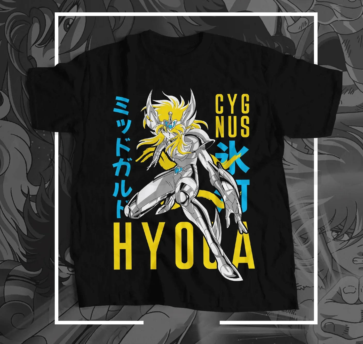 Men /Women Anime Saint Seiya Cygnus Hyoga Knights of Zodiac Robot T-Shirt