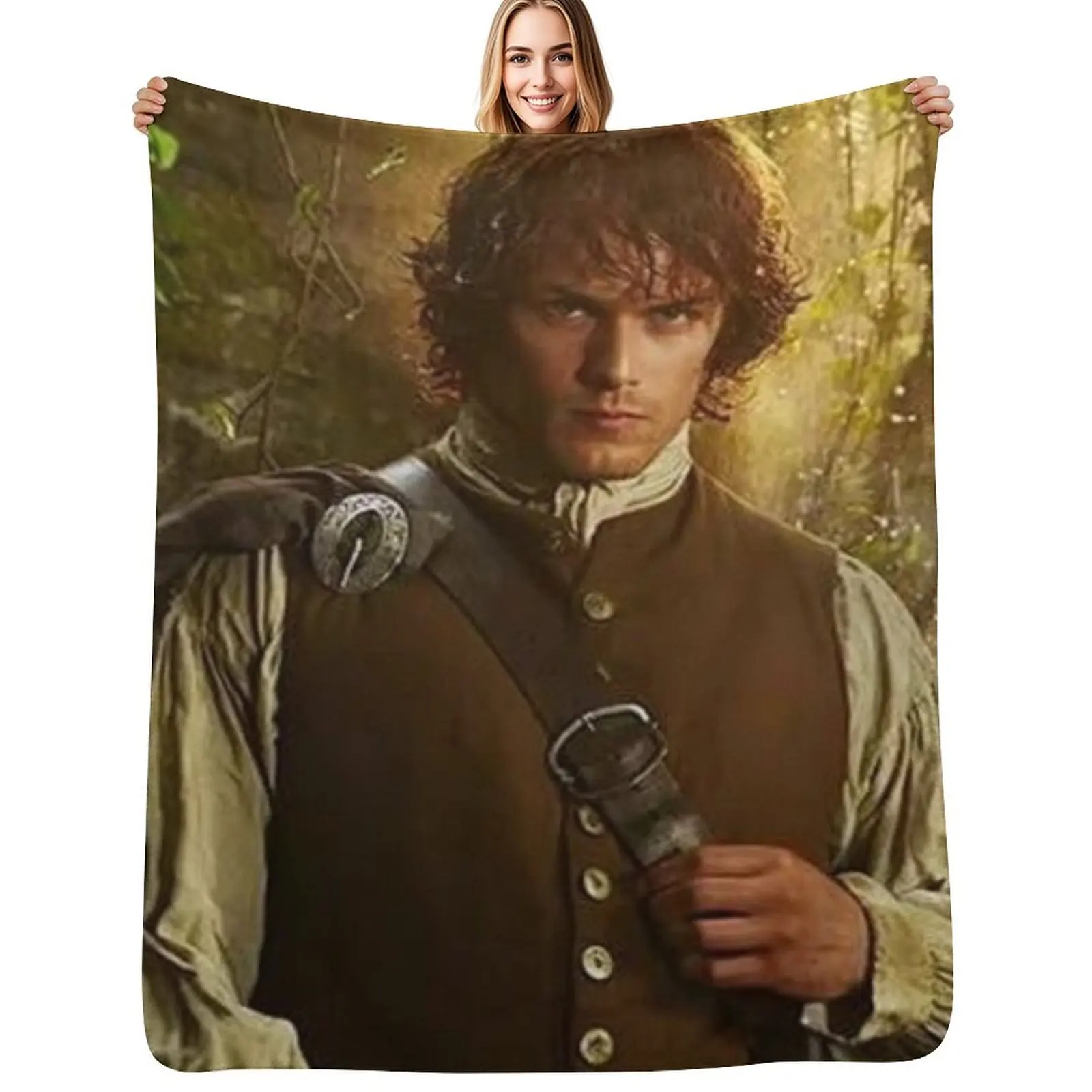 Sam Heughan Throw Blanket Cozy Napping Blanket Gift for Mom Dad