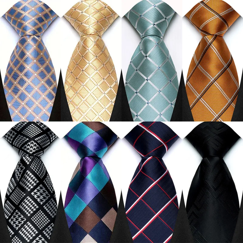 الفاخرة 8 سنتيمتر ربطات العنق للرجال منقوشة والشيكات الأعمال الكلاسيكية الجاكار المنسوجة ربطات العنق ربطة العنق للرجال العريس حفل زفاف برقبة