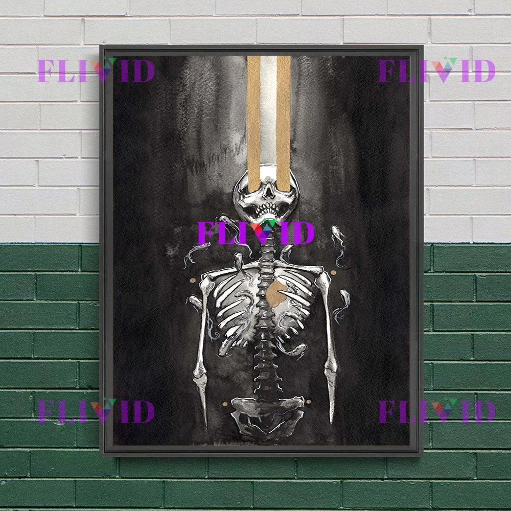 Dark Spooky Portrait Aesthetic Abstract Wall Art Canvas Painting,The High Priestess And Hermit Tarot Gothic Art Poster Print