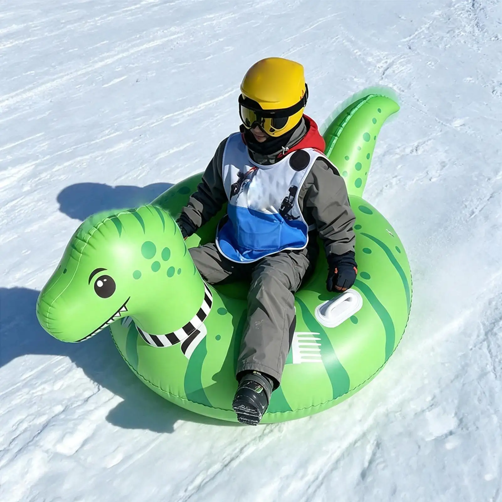 Sleds For Snow Inflatable Cartoon Dinosaur Sledding With Handles Inflatable Snow Tube For Kids Adults Boys Girls Family