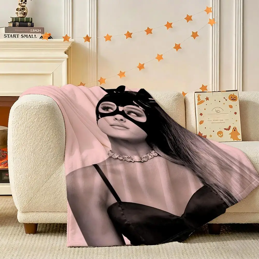 Pop Singer Ariana Grande Throw 240g Flannel Blanket Lightweight Soft Skin-friendly Summer Thin Throw Blanket