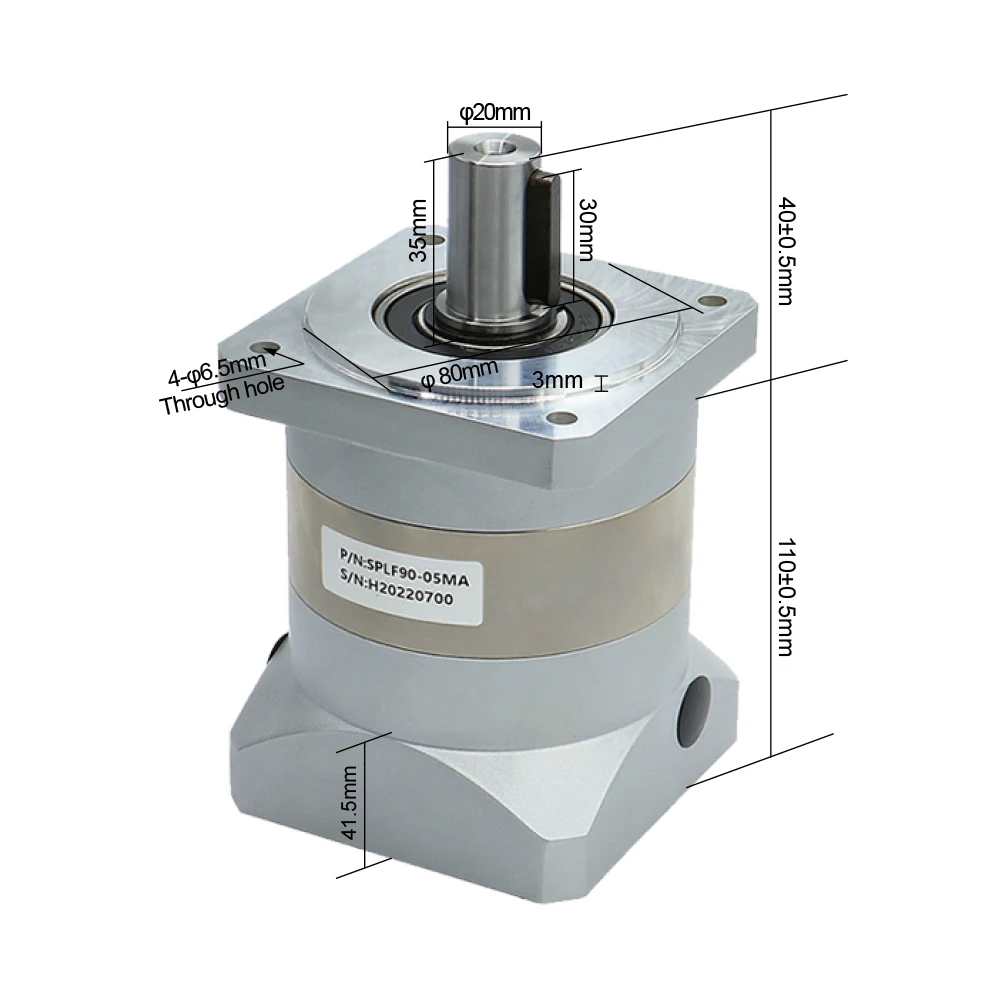 Planetary Reducer SPLF90 Suitable For 90 Flange Servo Motor 750w Gear Ratio 4 / 5 / 7 / 10 Max 90N.m  ≤10 arcmin input 19mm