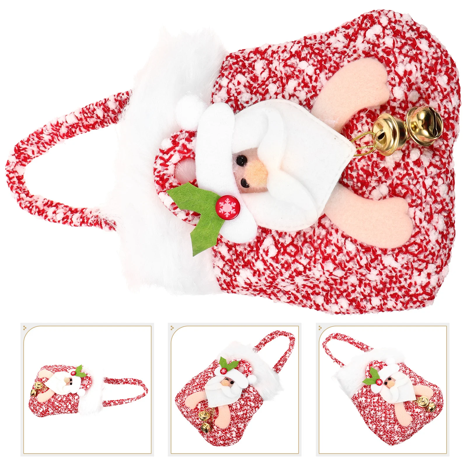 

Christmas Theme Gift Tote Bag Reusable Wrapping Pouch for Candy Small Presents Party Favors Xmas Treats Festival Gift Packaging