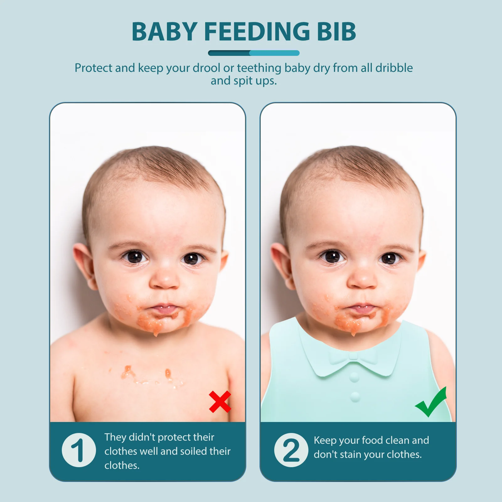 

Silicone Bib Food Waterproof Eating Bibs Baby with Catcher Kids Feeding Three-dimensional Child