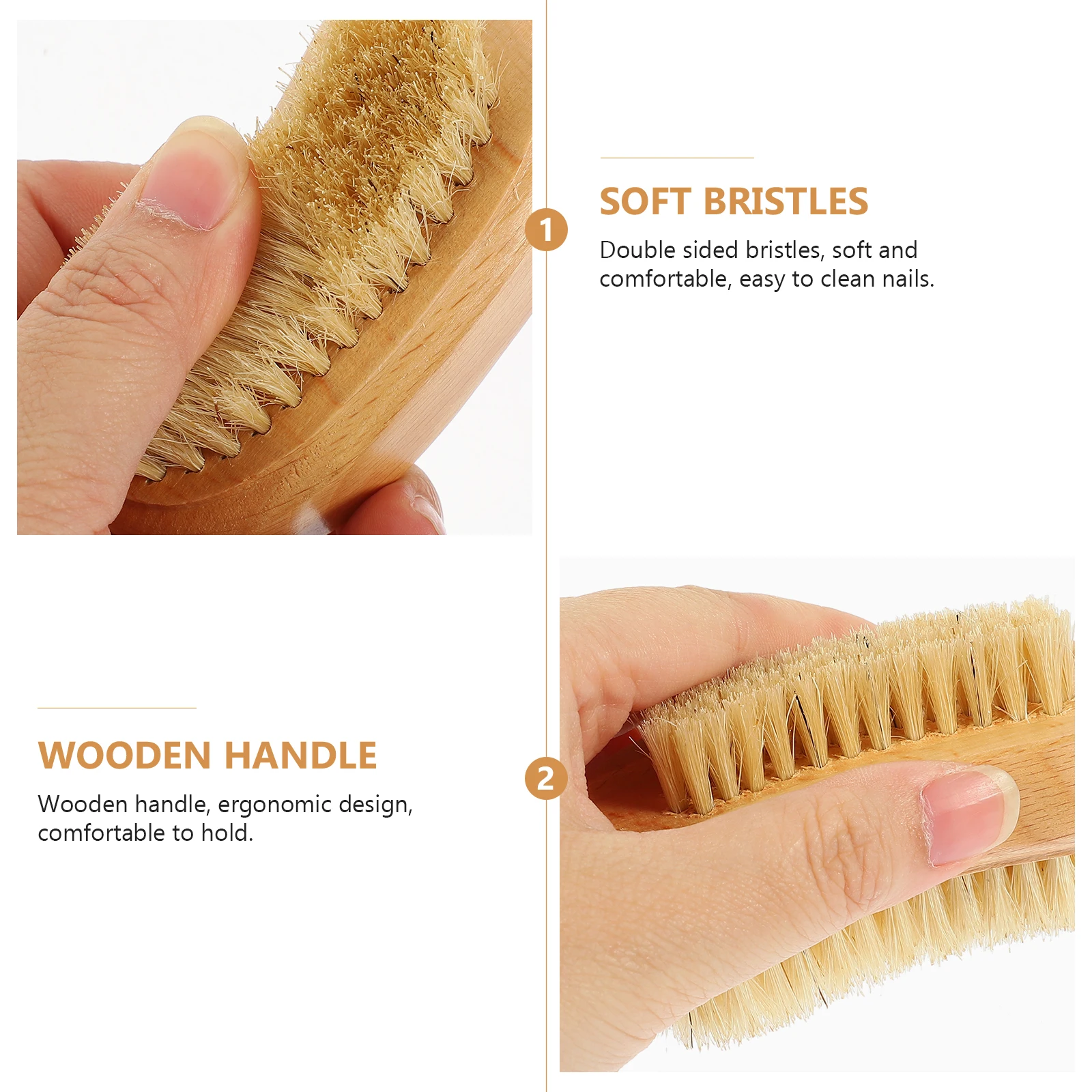 

3pcs Wooden Nail Brush Natural Wood Multi-Function Nail Cleaner For Home Travel Salon Manicure Supply Portable Daily Use
