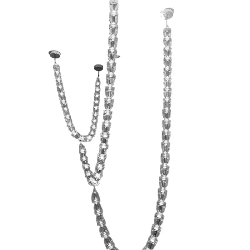 

Italian light luxury villa duplex stairs headlights living room necklace chandelier designer simple hotel lobby chandelier