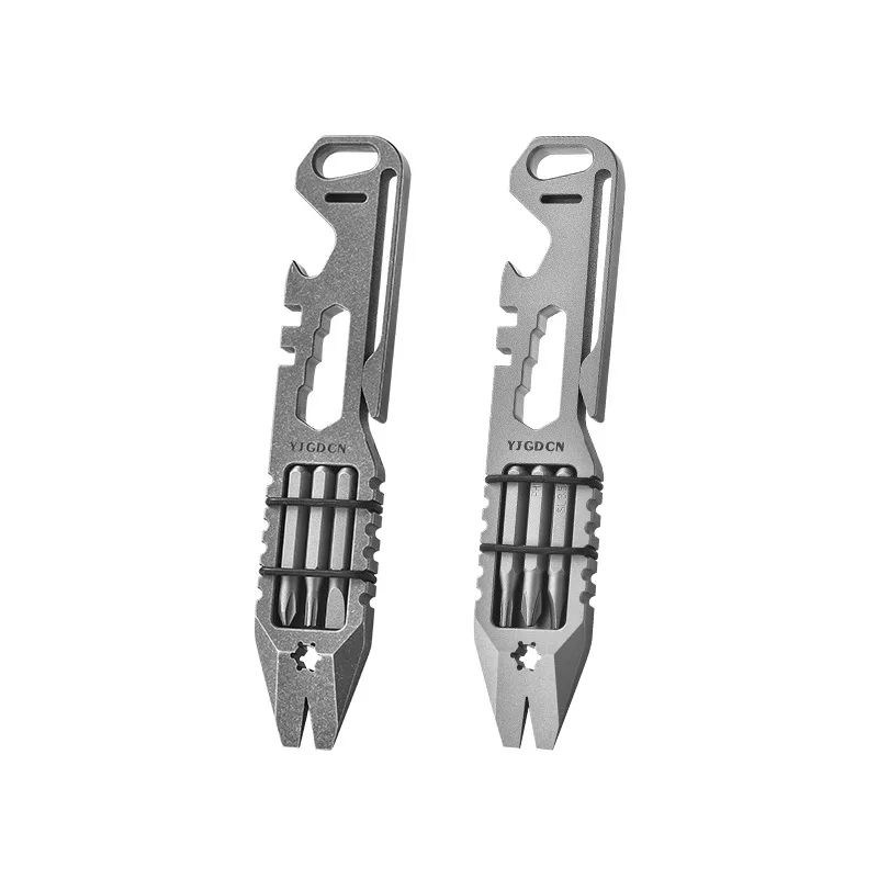 Outdoor Multifunctional EDC Titanium Alloy Pry Bar Screwdriver Bottle Opener Tool