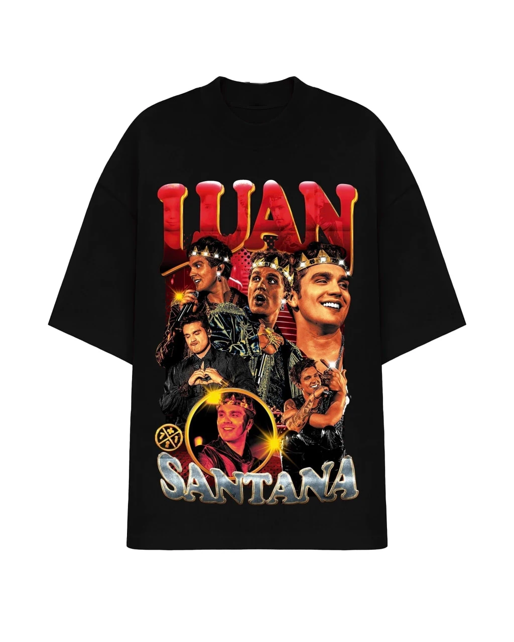 Renommierte brasilianische Sängerin Schauspieler Luan Santana Big Face Grafik T-Shirt Damen Herren Übergroße Y2k Kurzarm Damen Kleidung T-Shirts