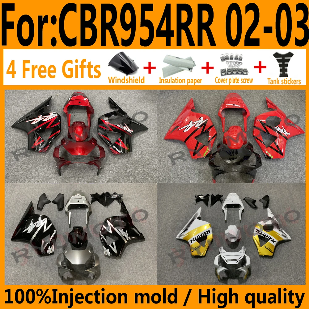 Fit For CBR900RR 954 High Quality fairings kit ABS 02 03 2002 2003 CBR954 cbr 954 cbr954rr Plastic full bodywork Fairing