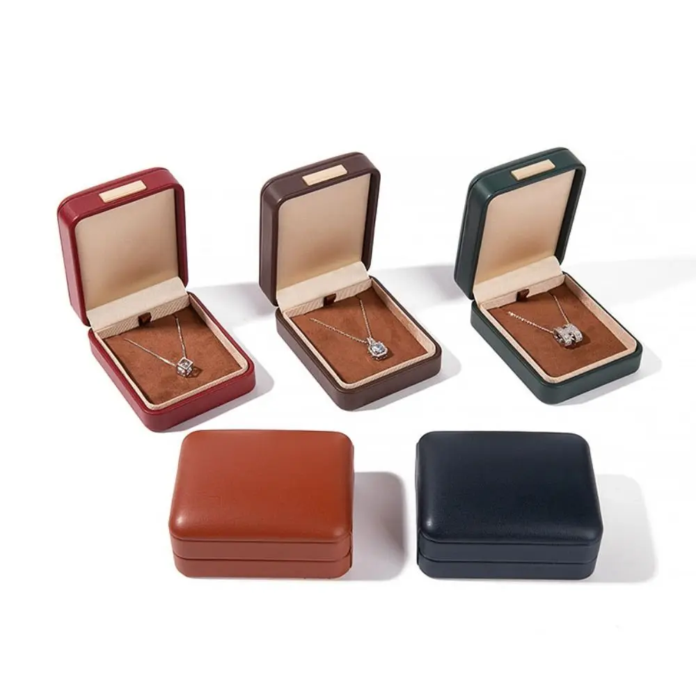 

High Quality PU Leather Jewelry Packaging Box Round-cornered Premium Leather Bracelet Box Gold Buckle Box Anniversary Gift
