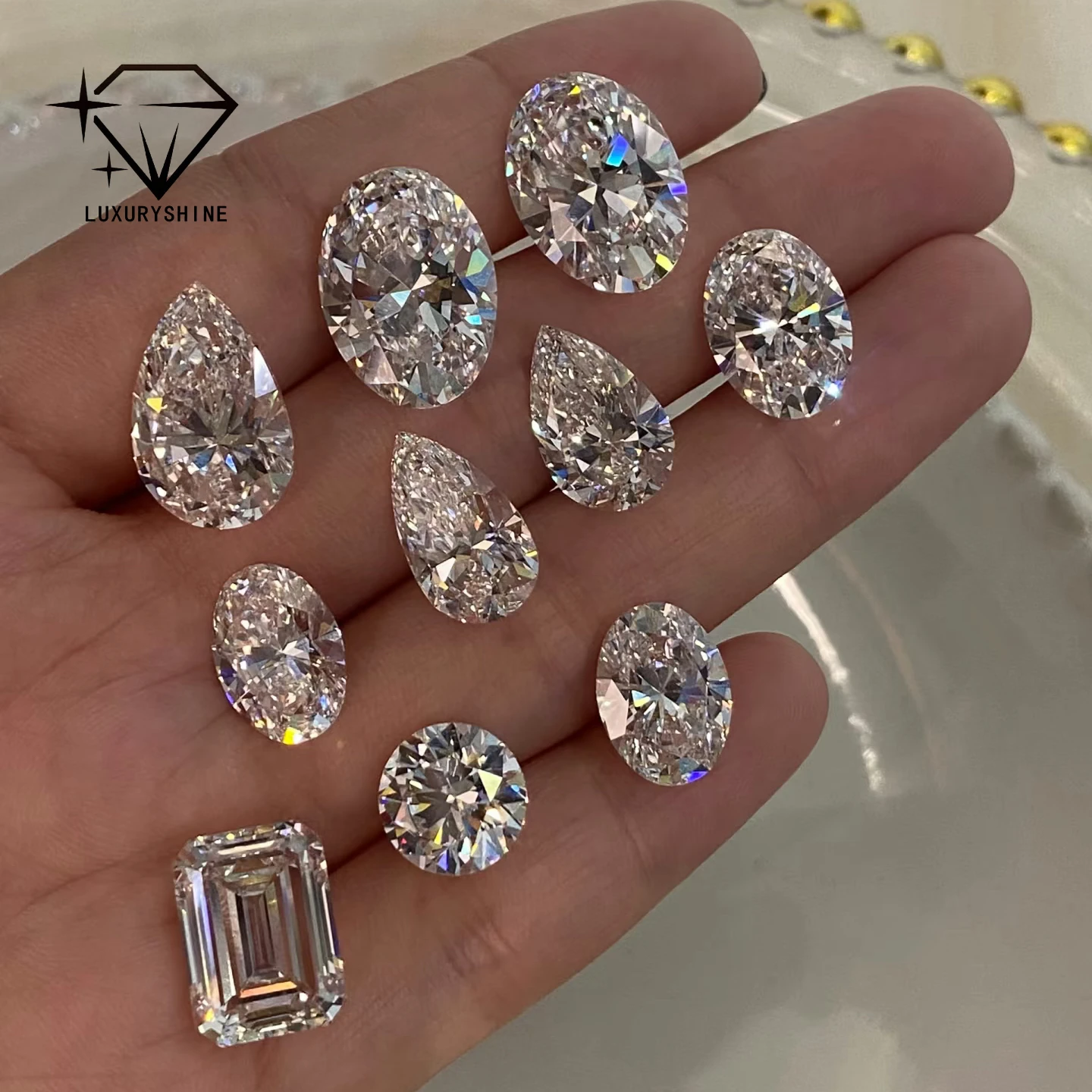 

LuxuryShine VVS1 1CT 2CT 3CT 4CT 5CT D-F Color Lab Grown Diamond Loose Diamonds Heart/Marquise/Round custom Jewelry