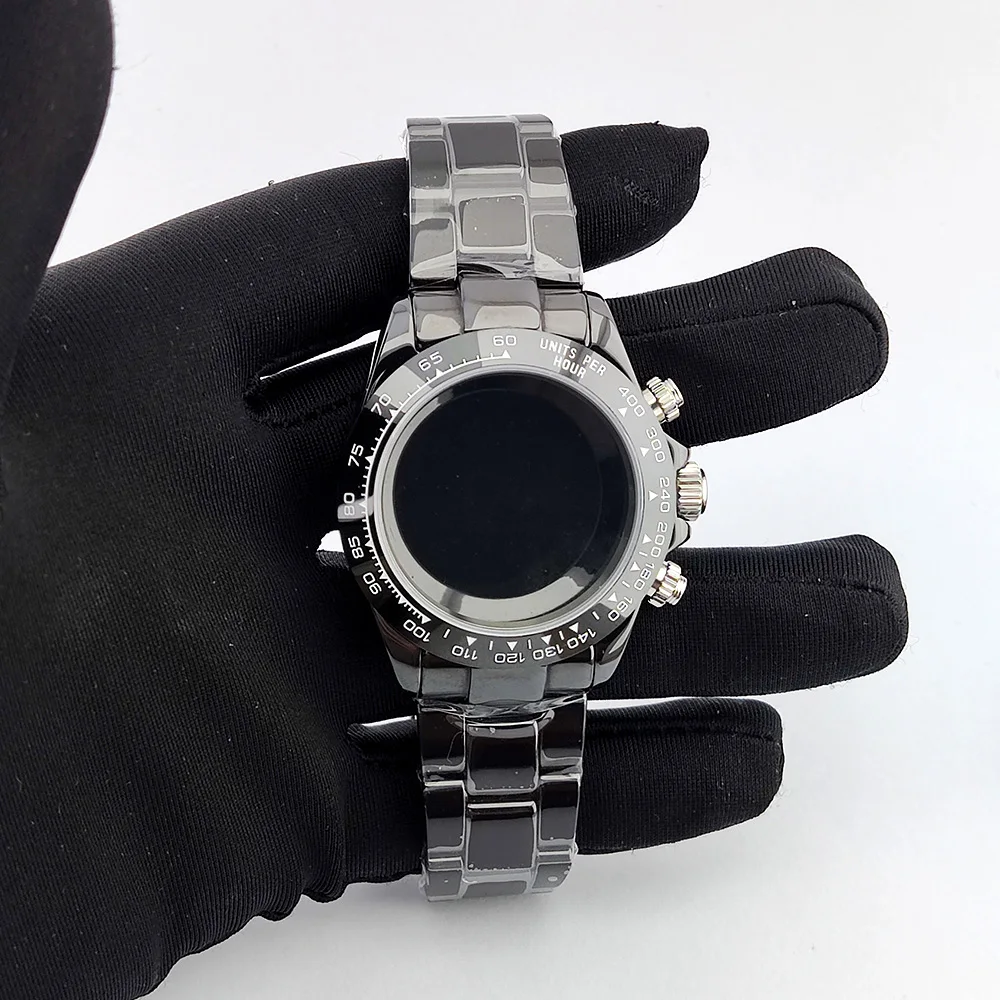 4130 watch case VK63 watch case Ceramic case Watch accessories Suitable for VK63 4130 Movement Waterproof sapphire glass case