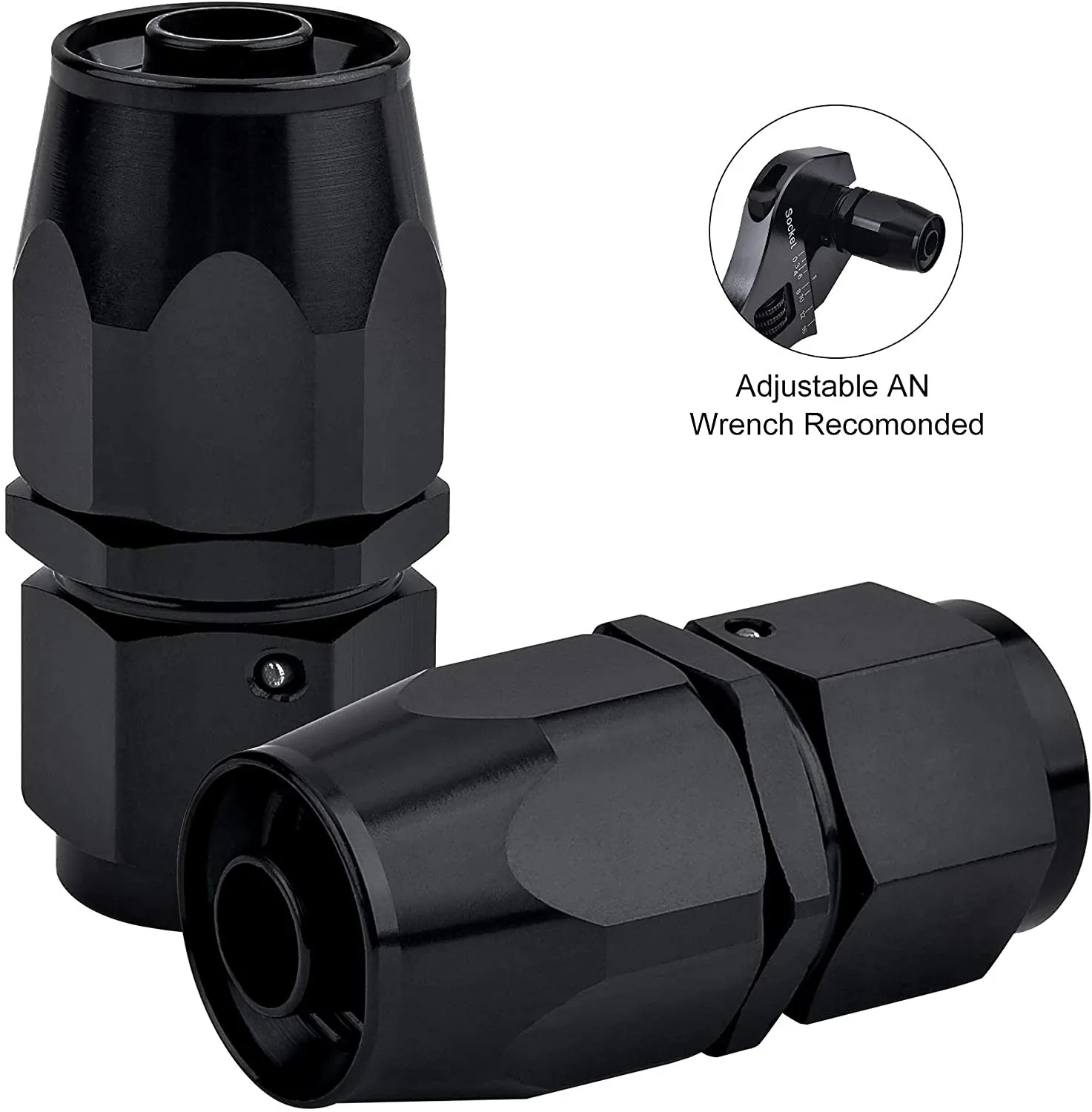 

BLACK AN6 6AN AN-6 180 Degree Swivel Reusable PTFE Hose End Fitting Adapter
