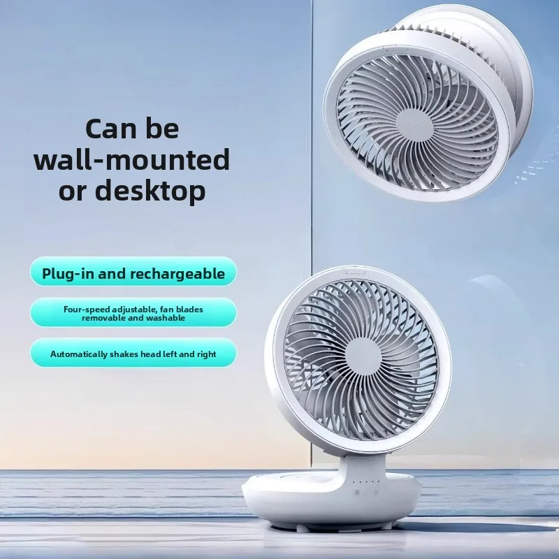 Suspended Air Circulation Fan Desktop Charging No Punching Wall Mounted Kitchen Counter Fan