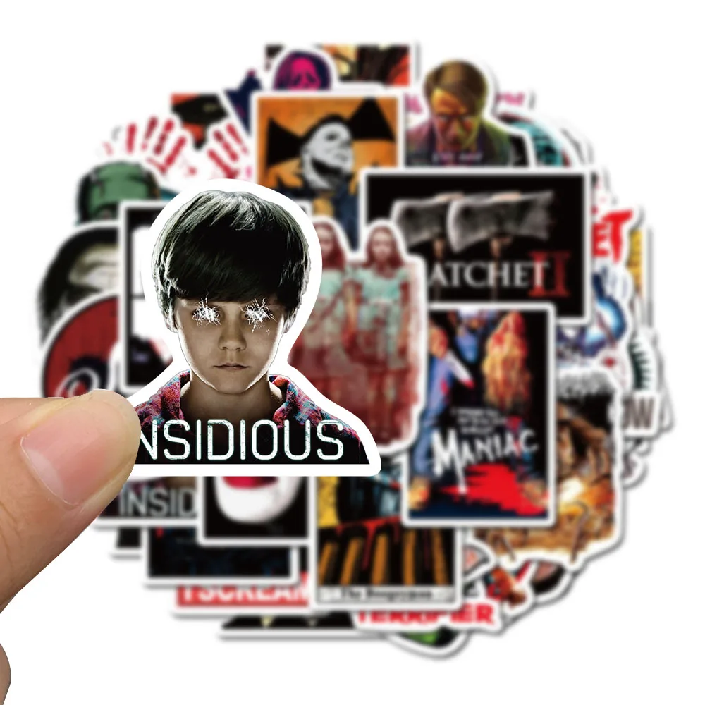 10/50/100Pcs Horror Movie Terror Vintage For Gift Skateboard Luggage Refrigerator Notebook Motorcycle Waterproof Stickers