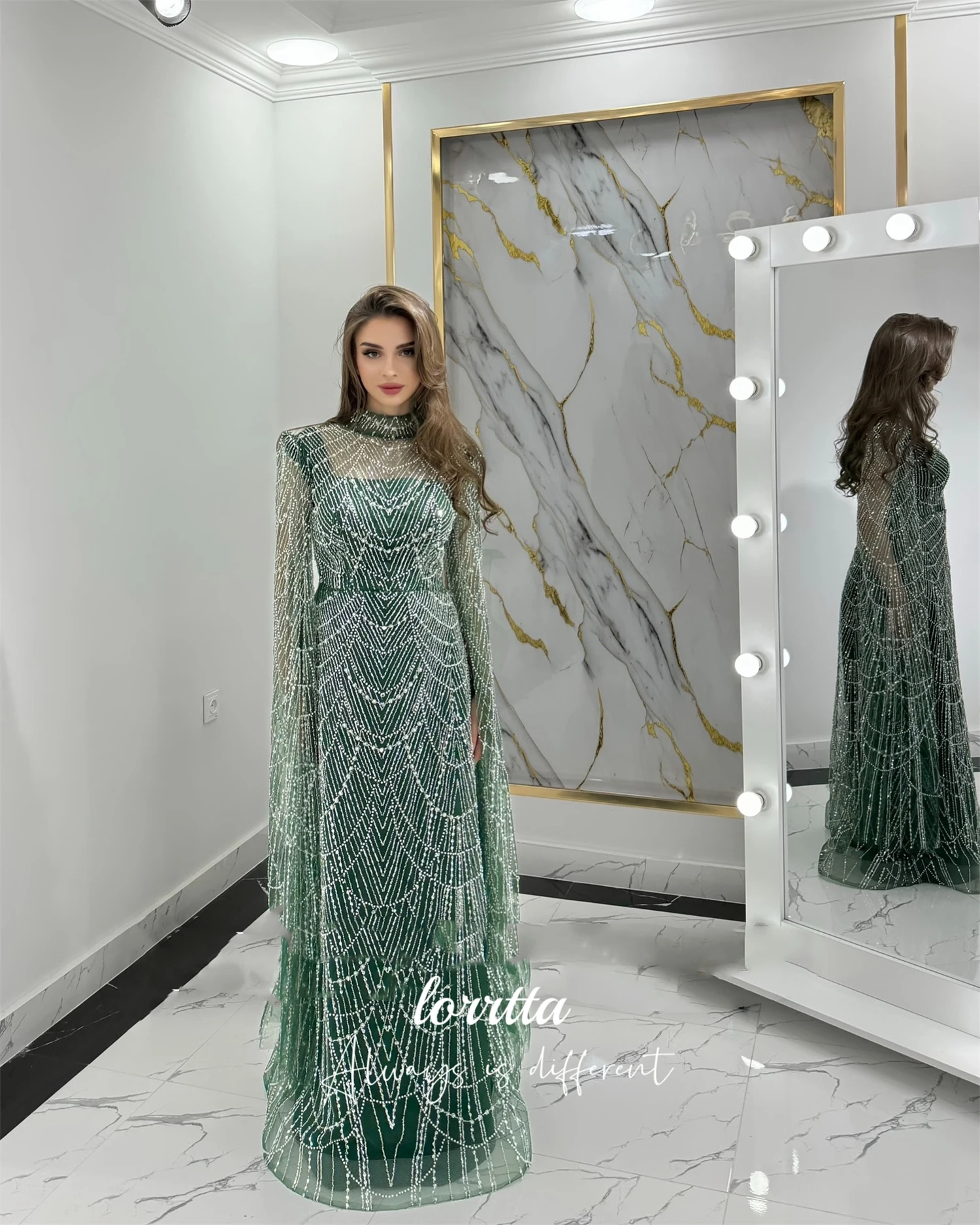 Loretta op maat gemaakte jurken Galajurk Damesavondjurk 2025, Luxe glitterdecoratie Kraalstof Elegante jassennaden Aire •