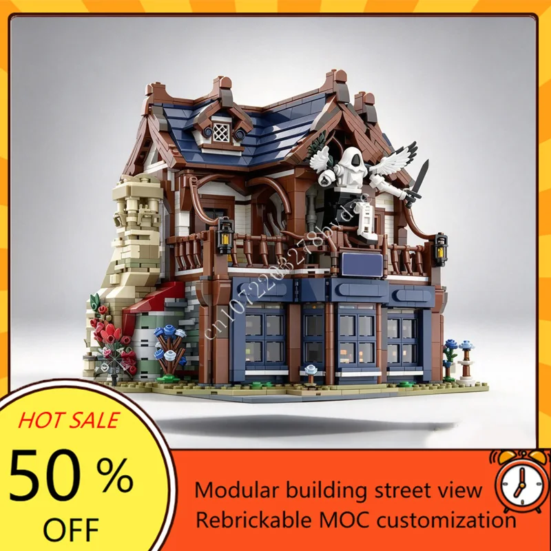 3771PCS Customized MOC Modular Ghost Room Street View Model Custom Puzzle Technology   DIY Assembly Toys Birthday Gift