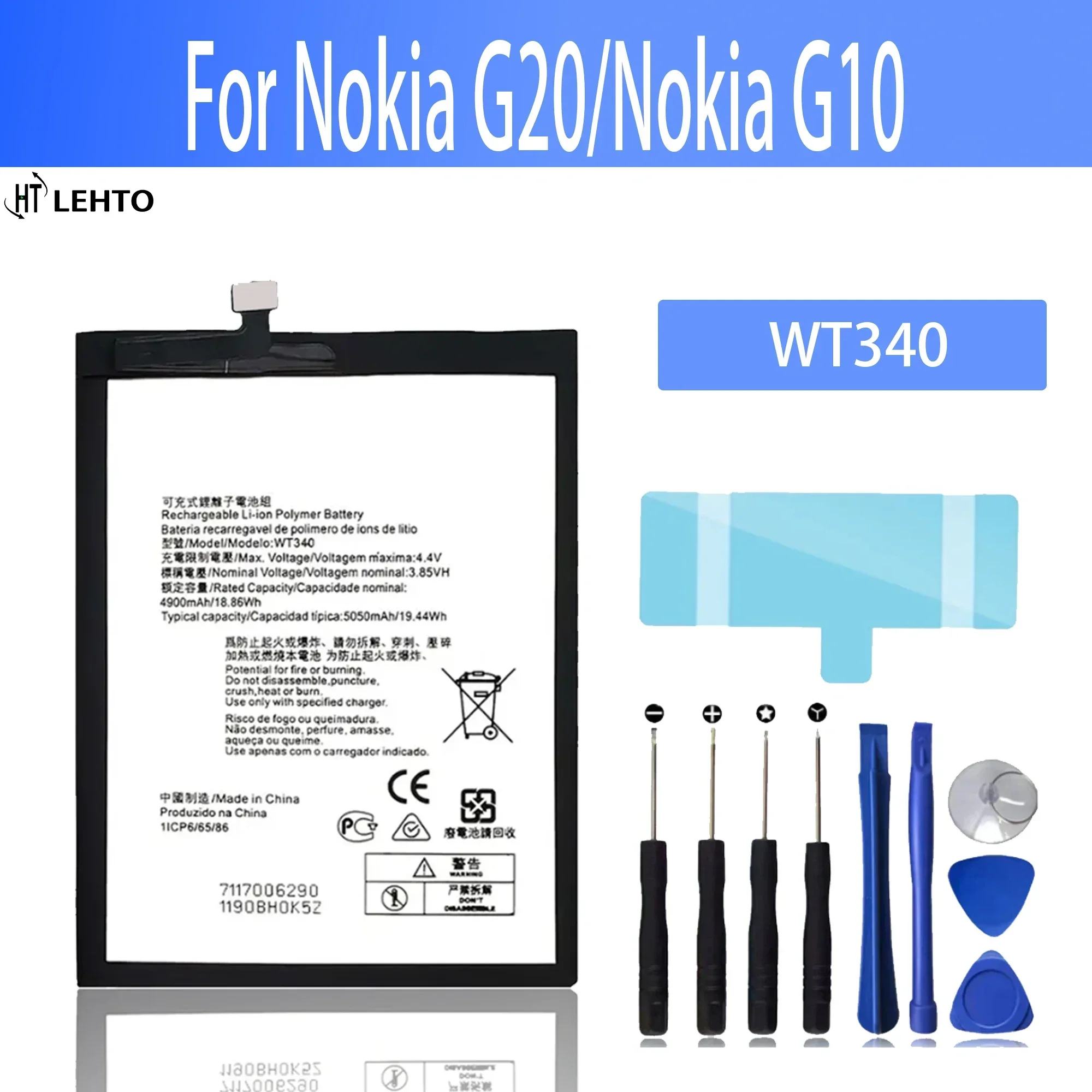 

100% New Original WT340 Battery For NOKIA G10 G20 TA-1334 TA-1351 TA-1346 TA-1338 TA-1336 TA-1343 TA-1347 TA-1372 TA-1365 Phone