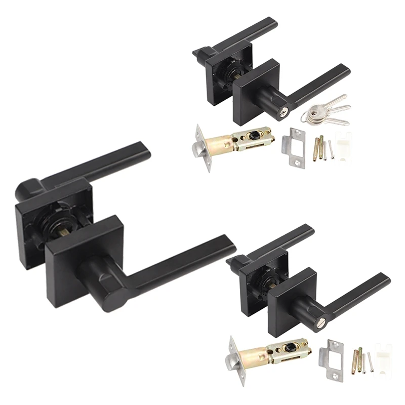 1 Set American Door Lock 3-Lever Type Door Lock Set