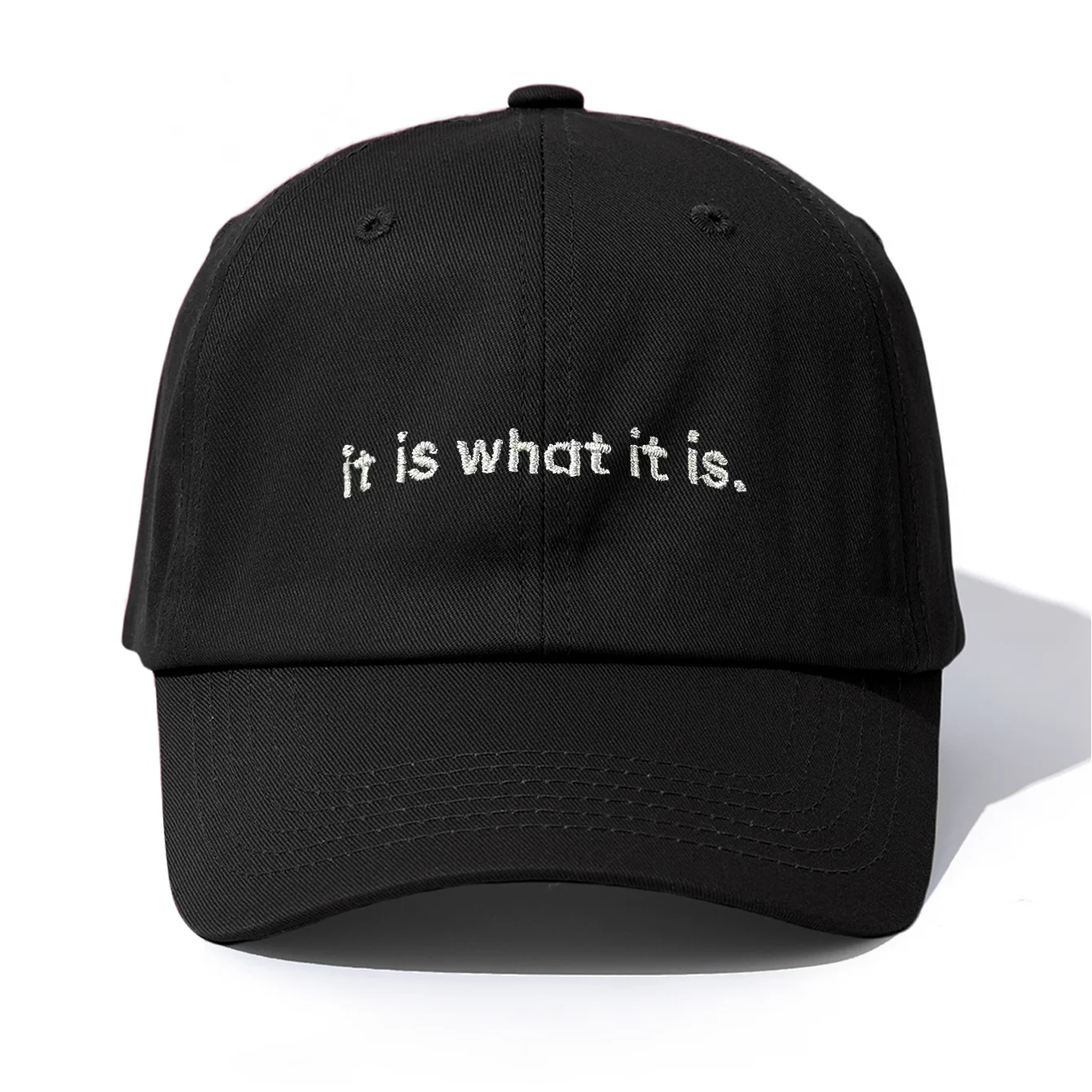 1pc It Is What It Is Embroidery Baseball Cap for Adults, Minimalist Retro Style Casual Soft Adjustable Dad Hat, Perfect as Gift