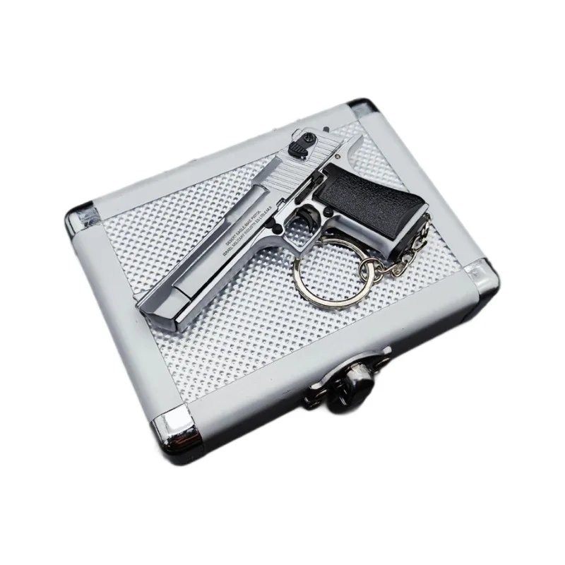 Миниатюрная модель пистолета Desert Eagle 1:3, полностью металлическая, брелок-подвеска, съемный, антистрессовый гаджет, подарок для мужчин