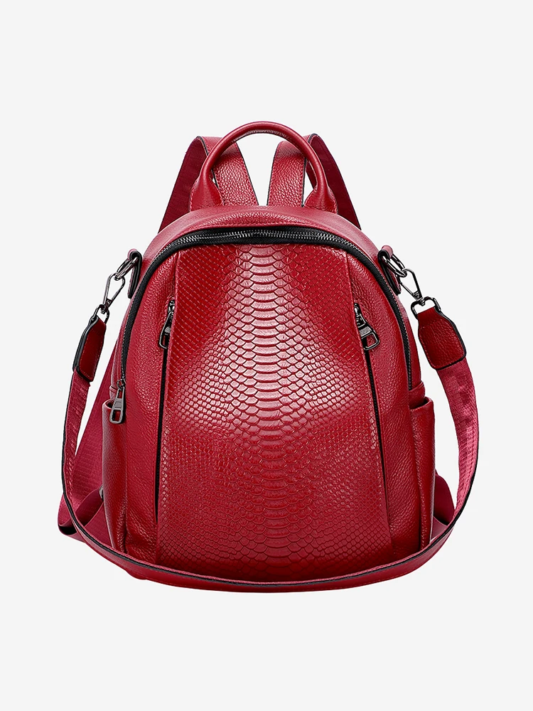 DOLEESUNE-Mochila informal de piel auténtica para mujer, bolso de hombro elegante, a la moda