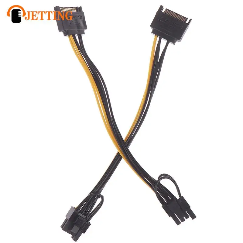 1pc 15pin SATA maschio a 8 pin(6 + 2) cavo di alimentazione pci-e cavo SATA da 20cm cavo da 15pin a 8 pin per scheda grafica