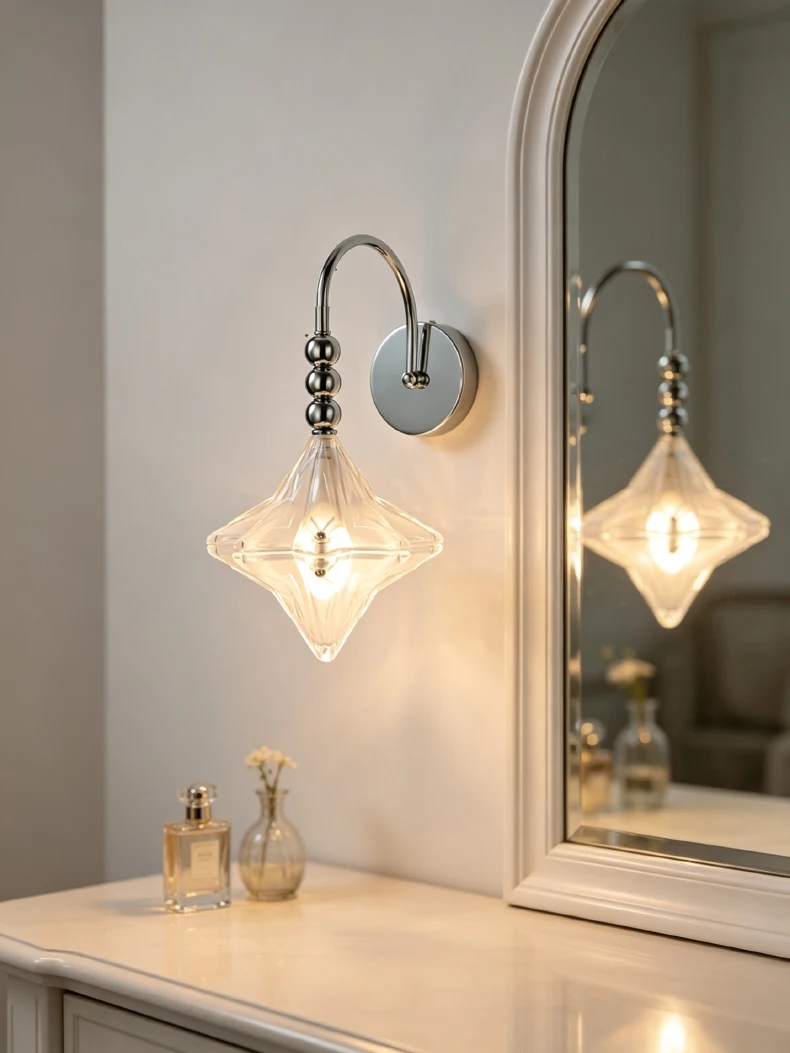 French Medieval Star Wall Lamp Bedroom Bedside Light Retro