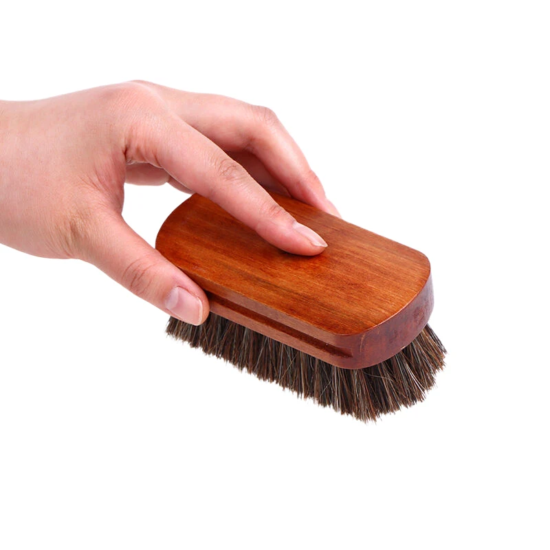 Furniture Apparel Bag Shine Polishing Brush Auto Wash Accessories Horsehair Leather Textile Cleaning Brush For Car Interior