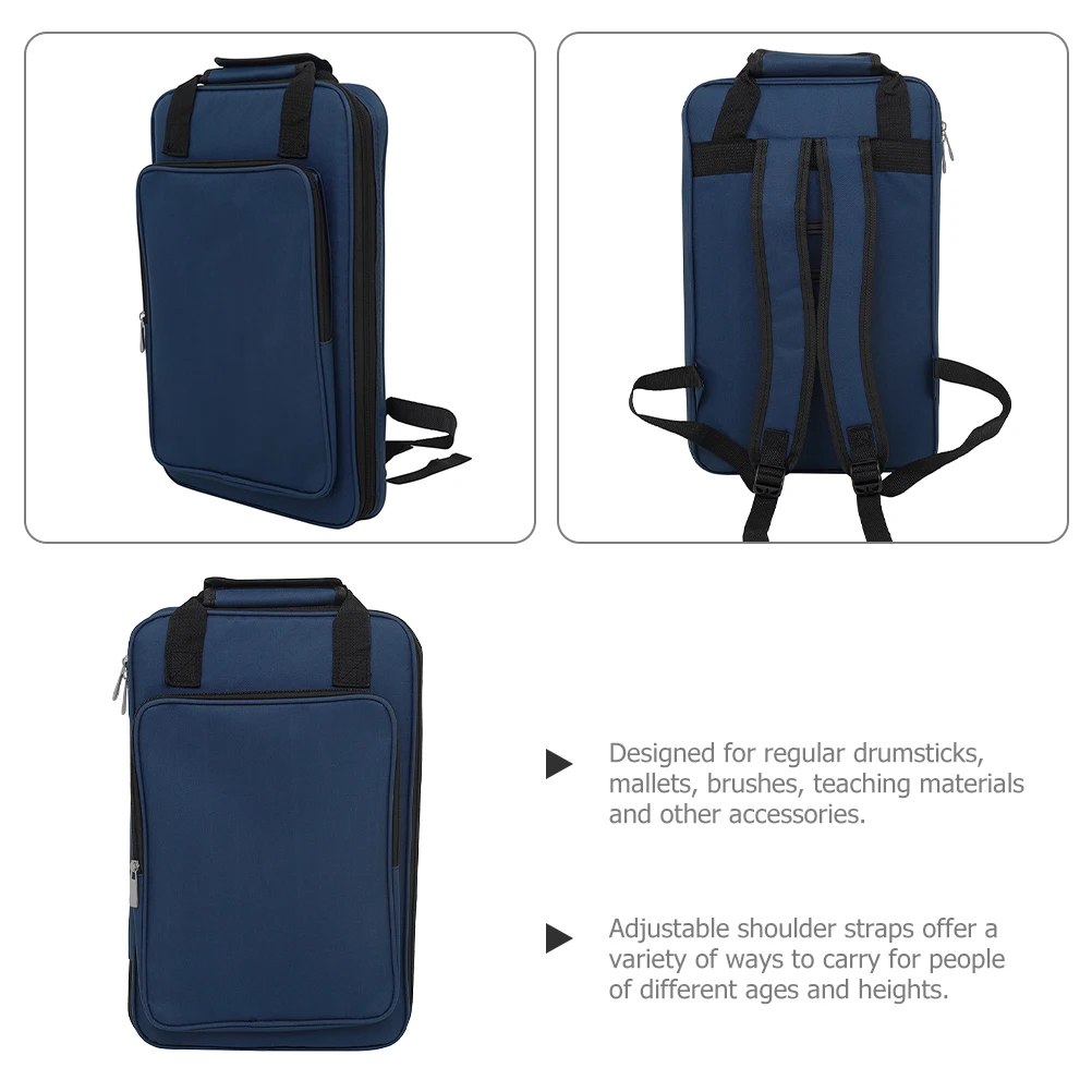 

Drum Stick Bag Oxford Cloth Portable Pouch Storage Holder Carrying Backpack Large Capacity Adjustable Straps Smooth Zipper